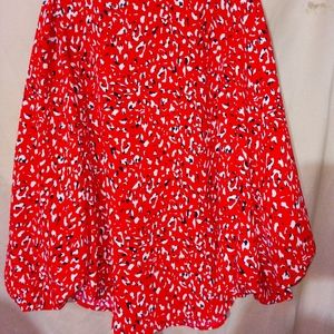MSRP $89 Women's Sanctuary Noelle Smocked Cuff Blouse Red Size XS | eBay